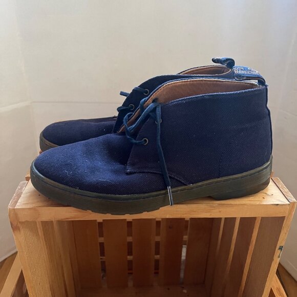 Dr. Martens Size 9 Blue Daytona Twill Canvas Lace-Up Chukka Ankle Desert Boots - Picture 12 of 16